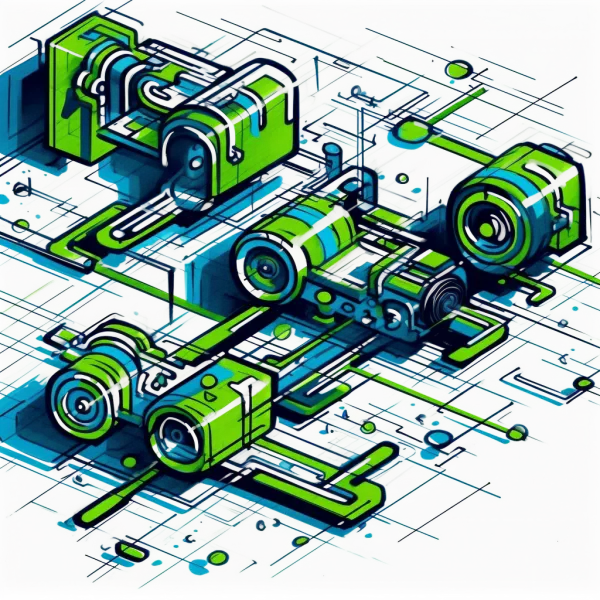 Motors-connected-by-wires